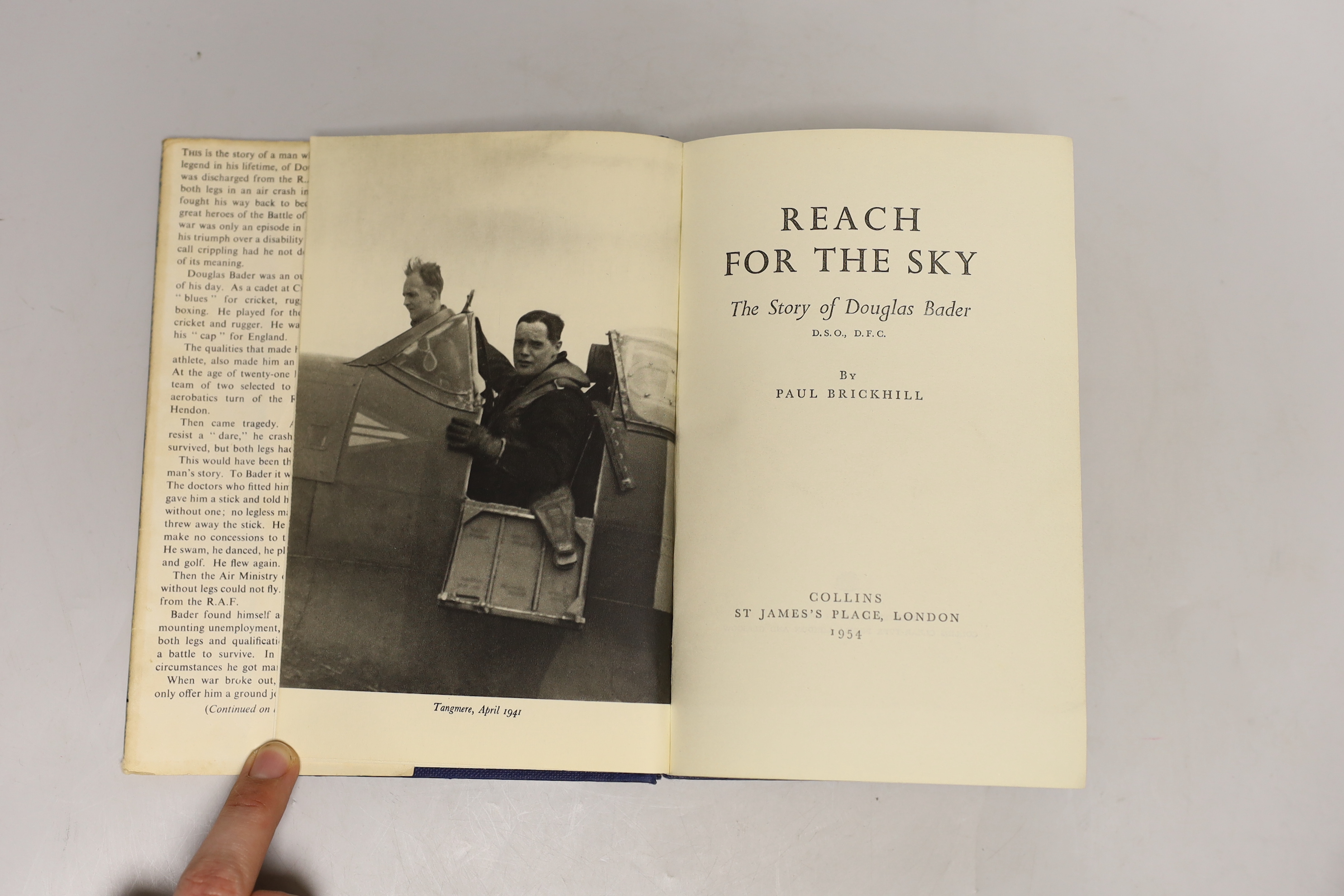 Two copies of Reach for the Skies by Douglass Bader, one with signature